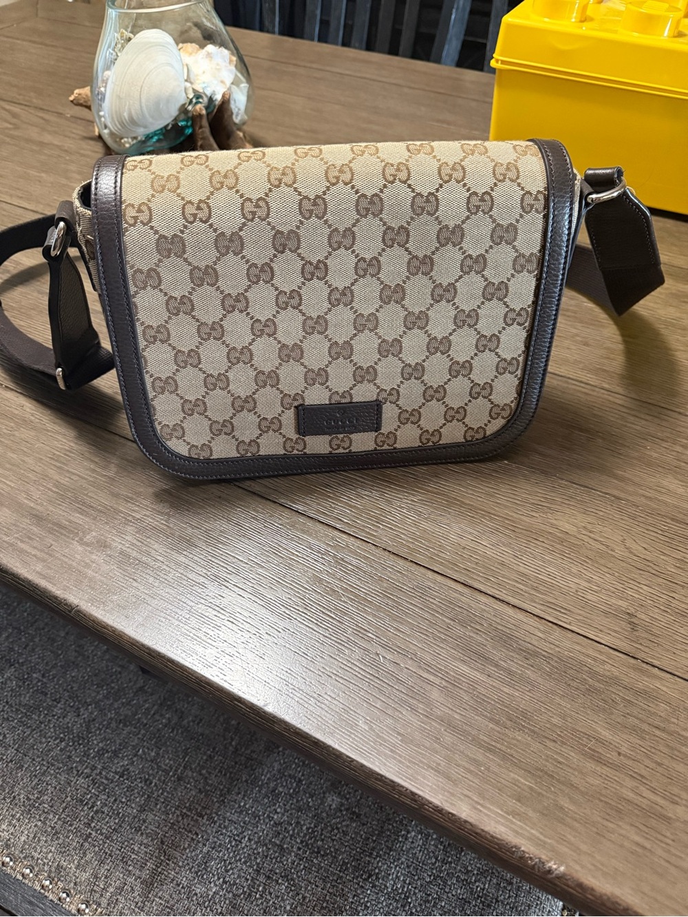 Gucci Brown/Beige GG Canvas Messenger Bag